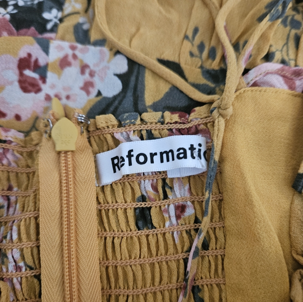 Reformation Floral Yellow Dress - Picture 3 of 10
